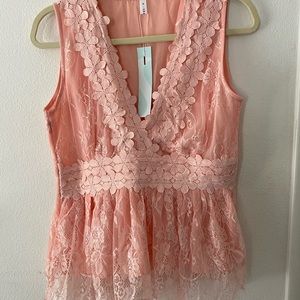 BRAND NEW Pink V-Neck Top